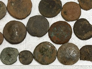 Lote monedas antiguas, castulos, sestercios, ases