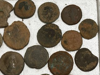 Lote monedas antiguas, castulos, sestercios, ases