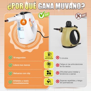 Limpiador de vapor 1500W con depósito visible