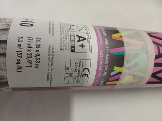 Rollo de papel pintado rosa 10,05m x 0,53m