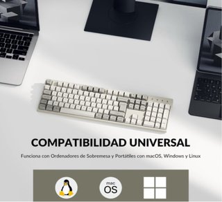 Keychron 8K Teclado Mecánico Cable Beige/Gris