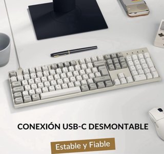 Keychron 8K Teclado Mecánico Cable Beige/Gris