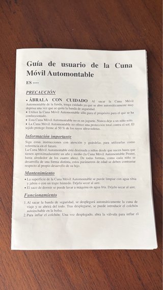 Cuna de viaje plegable azul