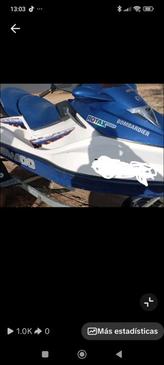 Moto de agua bombardier sidú gtxdi 135 caballos mo