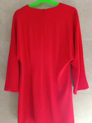 Vestido Zara Crepe Rojo Talla M