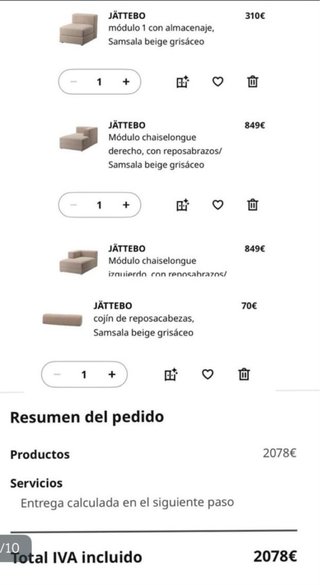 Sofá modular Ikea Jattebo Beige