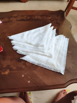 Servilletas de tela con encaje