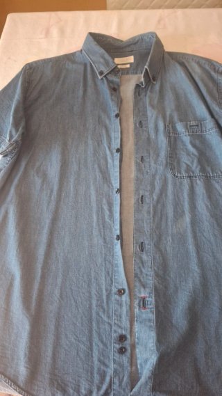 Camisa Zara Slim Fit Azul Talla M