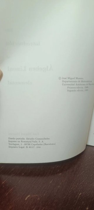 Introducción Álgebra Lineal Elemental J. M. Moreno