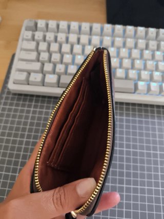 Cartera Coach Signature Zip Lth Strap