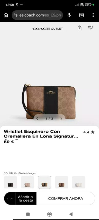 Cartera Coach Signature Zip Lth Strap