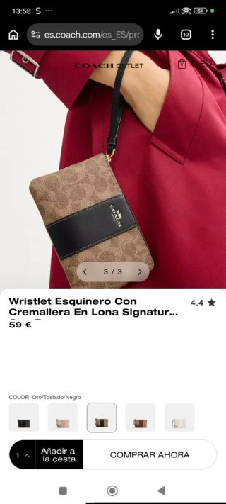 Cartera Coach Signature Zip Lth Strap
