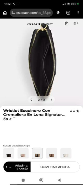 Cartera Coach Signature Zip Lth Strap