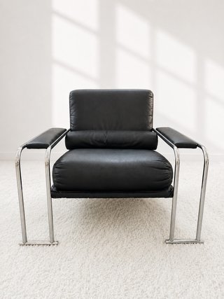 BUTACA TUBULAR CROMADA. 70s