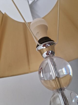 Lámpara de pie moderna cristal y tela