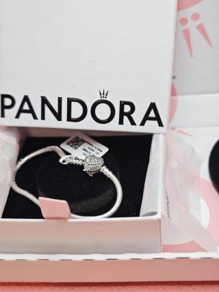 Pulsera 17 Pandora Corazón Alas Plata