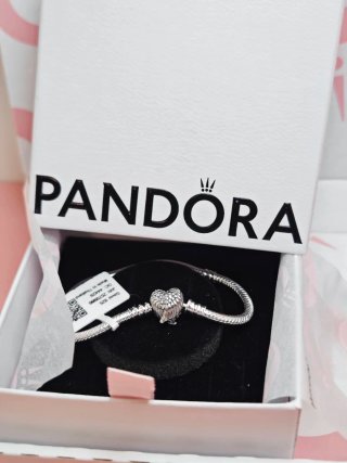 Pulsera 17 Pandora Corazón Alas Plata