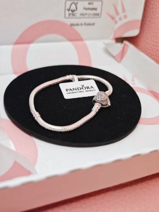 Pulsera 17 Pandora Corazón Alas Plata