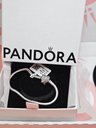 Pulsera 17 Pandora Corazón Alas Plata