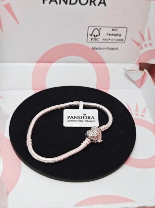 Pulsera 17 Pandora Corazón Alas Plata