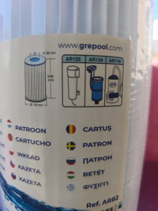Filtros depuradora piscina Gre AR125, AR124, AR118