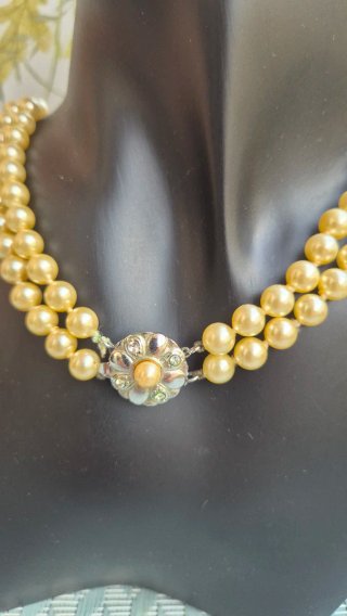 Collar vintage perlas dos vueltas