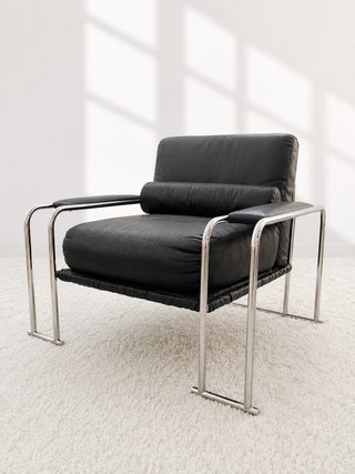 Butaca tubular cromada años 70