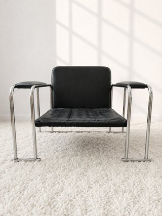 Butaca tubular cromada años 70