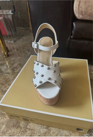 Sandalias cuña Michael Kors blancas talla 36