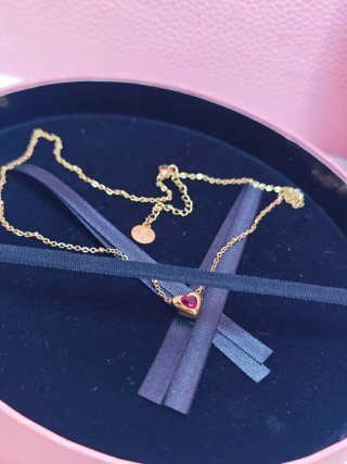 Collar TOUS Corazón Rojo Acero Dorado