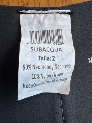 Chaleco SUBACQUA TFX Neopreno Talla 2