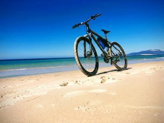 Bicicleta de montaña playa