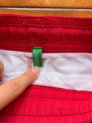 Costume boxer rosso Benetton bambino 6-7 anni