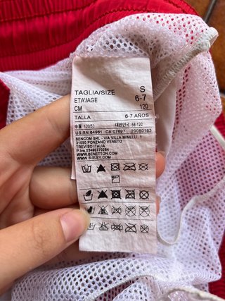 Costume boxer rosso Benetton bambino 6-7 anni