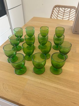 DURALEX - 15 Vasos Chupito Vintage Cristal Verde