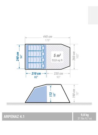 Tienda de campaña 4 personas Quechua