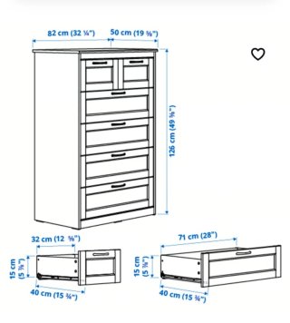 Cómoda Songesand IKEA 6 Cajones