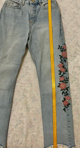 Jeans NA-KD x Celia Blue Ricami Taglia XS