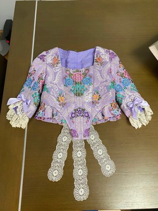 Vestido Fallera Niña Lila Flores Encaje