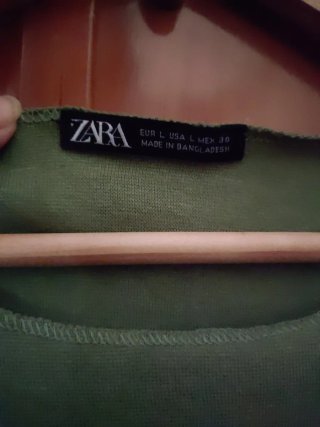 Camiseta manga corta Zara verde