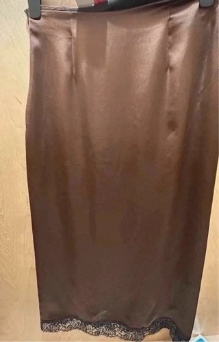 Falda larga encaje marrón Talla 38