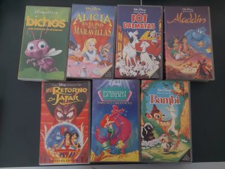 Lote 7 Películas VHS Disney Clásicos vg,k