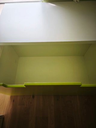 Cajón baúl infantil madera verde y blanco