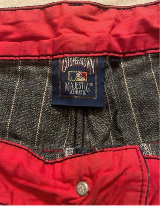 Jorts Denim Bermuda NY Yankees Vintage Majestic Y2