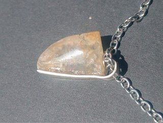 Collar selenita autentica en plata pura 999