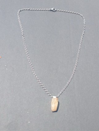 Collar selenita autentica en plata pura 999