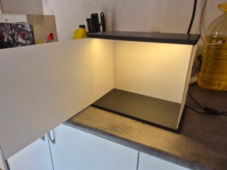 Caja de exposición con luz
