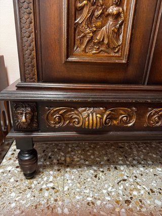Mueble Francés Vintage Madera Tallada