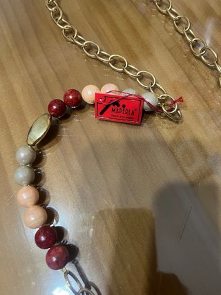 Collar Majorica Dorado y Rojo