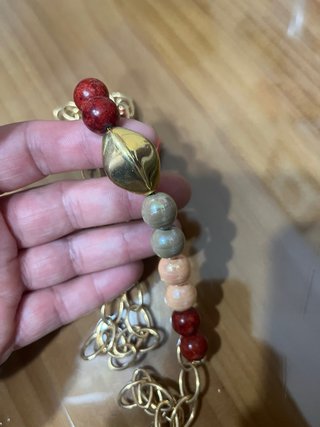 Collar Majorica Dorado y Rojo